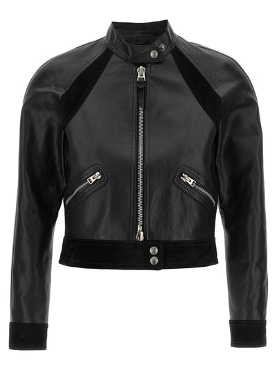 Shop Tom Ford Leather Jacket Casual Jackets, Parka In Black