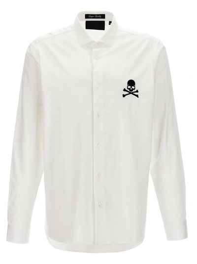 Shop Philipp Plein Sugar Daddy Skull&bones Shirt, Blouse In White