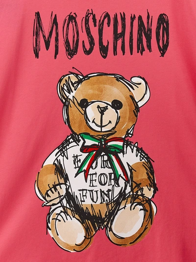 Shop Moschino Teddy Bear T-shirt Fuchsia