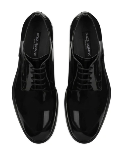 Shop Dolce & Gabbana Patent-finish Derby Shoes In Black