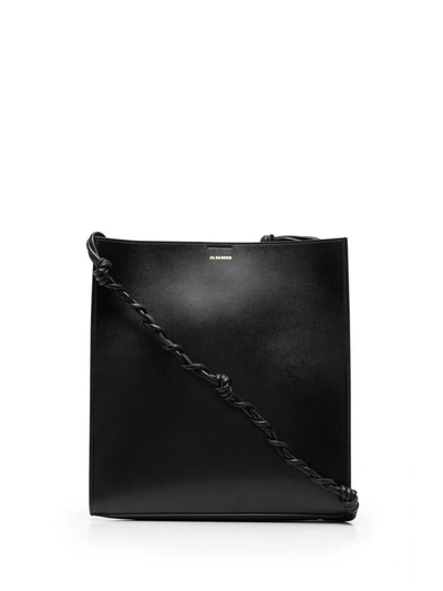 Shop Jil Sander Logo-print Shoulder Bag In Black