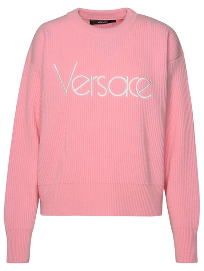 Shop Versace Pink Virgin Wool Sweater