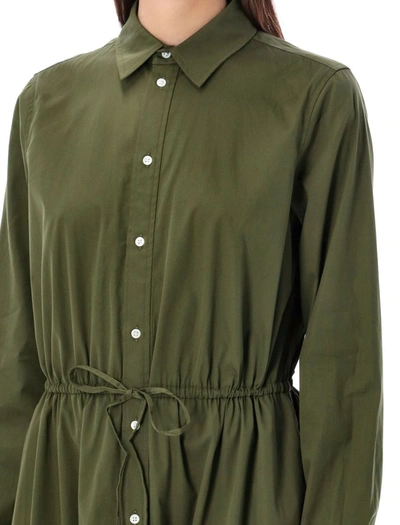 Shop Polo Ralph Lauren Eyelet-embroidered Shirtdress In Militare