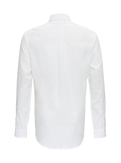Shop Polo Ralph Lauren White Classic Collar Shirt In Cotton Poplin Man