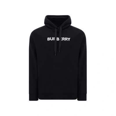 Shop Burberry Ansdell Hooded Logo Sweatshirt In Black