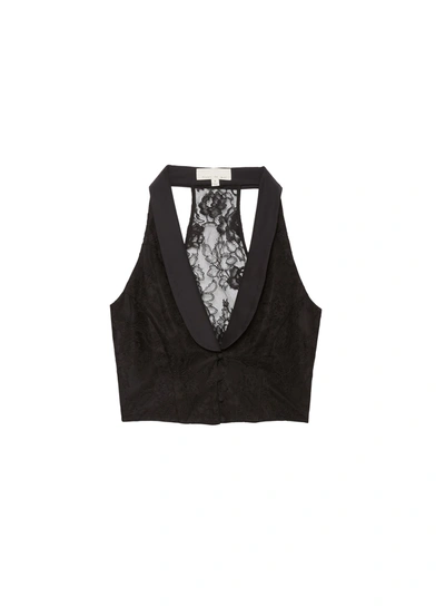 Shop Fleur Du Mal Lace Vest In Black