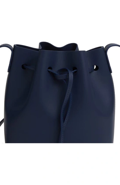 Shop Mansur Gavriel Mini Leather Bucket Bag In Z/dnublue