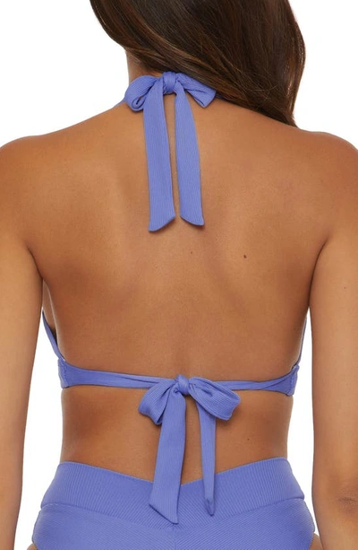 Becca Off The Grid Halter Bikini Top In Cornflower