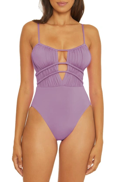 Shop Becca Color Code Santorini One-piece Swimsuit In Viola
