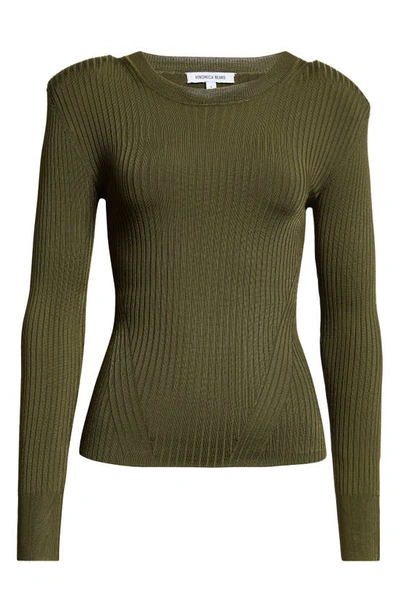 Shop Veronica Beard Acara Rib Sweater In Army