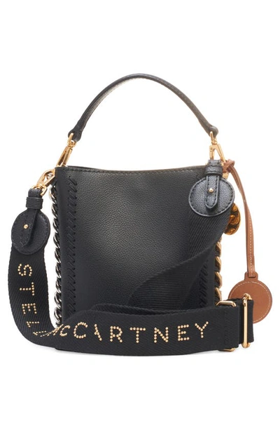 Shop Stella Mccartney Frayme Mirum® Faux Leather Bucket Bag In Black