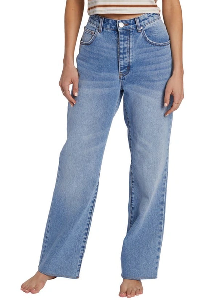 Shop Billabong Rachel Low Rise Wide Leg Jeans In Medium Indigo Fade