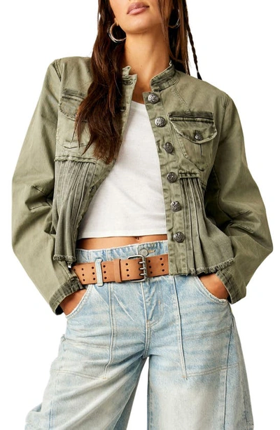 Shop Free People Cassidy Denim Jacket In Military