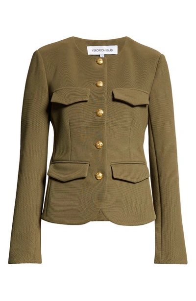 Shop Veronica Beard Kensington Knit Jacket In Army