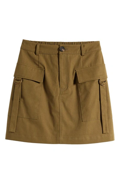 Shop Good Luck Girl Kids' Cotton Cargo Skirt In Olive