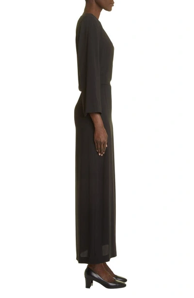 Shop The Row Jery Square Shoulder Silk Dress In Black