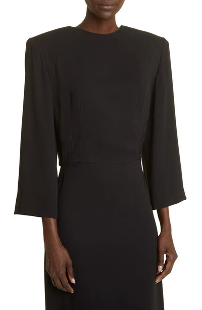 Shop The Row Jery Square Shoulder Silk Dress In Black
