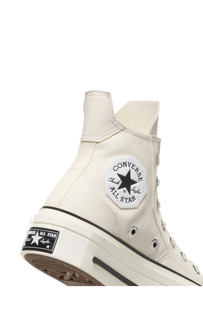 Shop Converse Gender Inclusive Chuck 70 De Luxe Square Toe Platform High Top Sneaker In Egret/ Black/ Egret