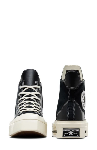 Shop Converse Gender Inclusive Chuck 70 De Luxe Square Toe Platform High Top Sneaker In Black/ Black/ Egret