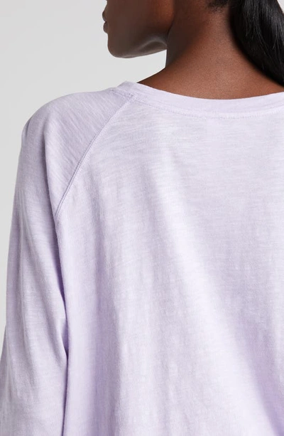 Shop Zella Relaxed Long Sleeve Slub Jersey T-shirt In Purple Secret