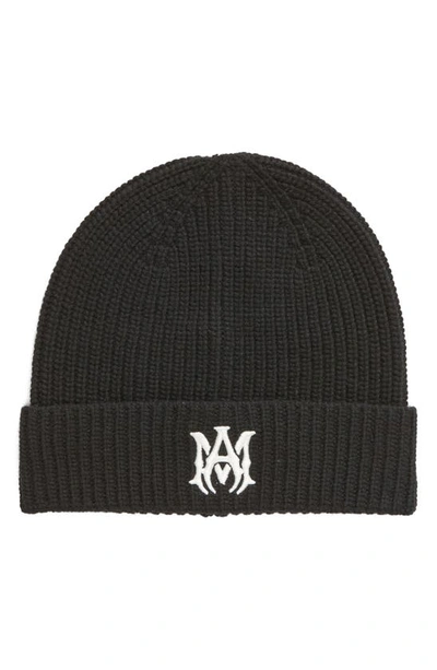 Shop Amiri M.a. Logo Beanie In Black