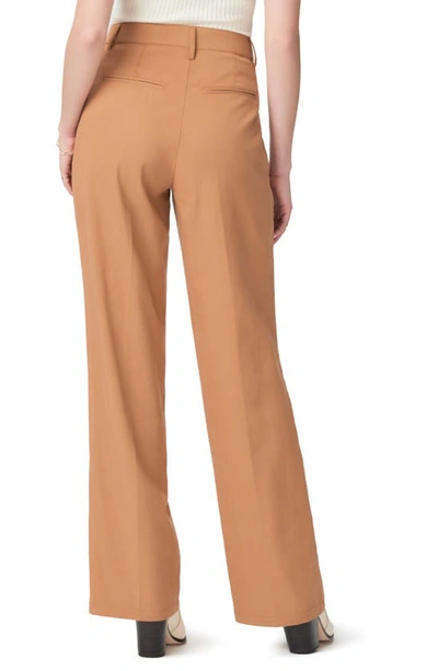 Shop Paige Merano Pleated Straight Leg Pants In Golden Tan