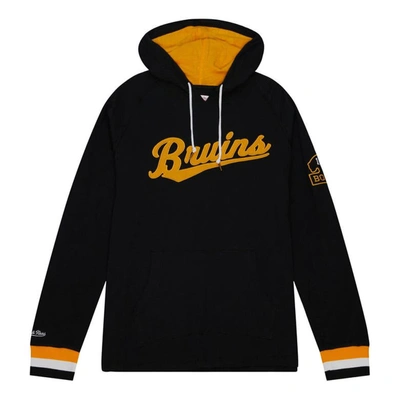 Shop Mitchell & Ness Black Boston Bruins 100th Anniversary Legendary Raglan Pullover Hoodie