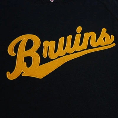 Shop Mitchell & Ness Black Boston Bruins 100th Anniversary Legendary Raglan Pullover Hoodie