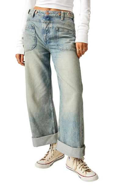 Shop Free People Palmer Cuffed Baggy Jeans In La La Land
