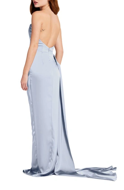 Shop Katie May Bita Strapless Satin Gown In Periwinkle