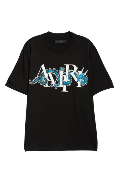 Shop Amiri Chinese New Year Dragon Cotton Graphic T-shirt In Black