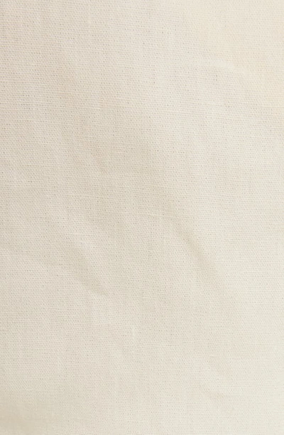 Shop Chloé Bow Accent One-shoulder Linen Canvas Jumpsuit In Coconut Milk