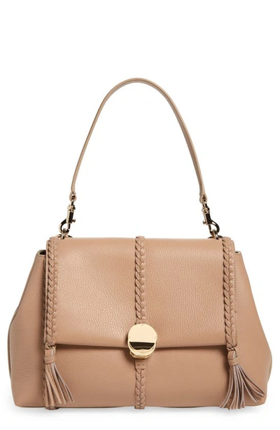 Shop Chloé Medium Penelope Leather Bag In Nomad Beige 28u