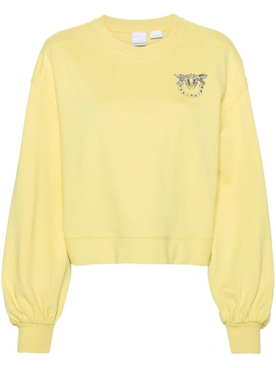 Shop Pinko Sweatshirt With Logo In Yellow