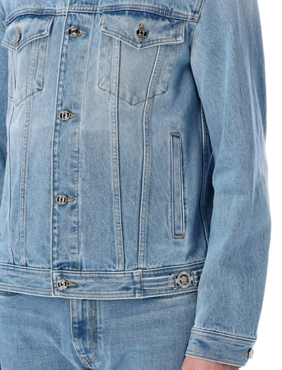 Shop Versace Blouson Denimi Jacket In Faded Light Blue