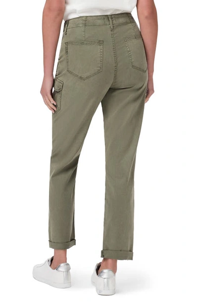 Shop Paige Drew Relaxed Straight Leg Cargo Pants In Vintage Ivy Green