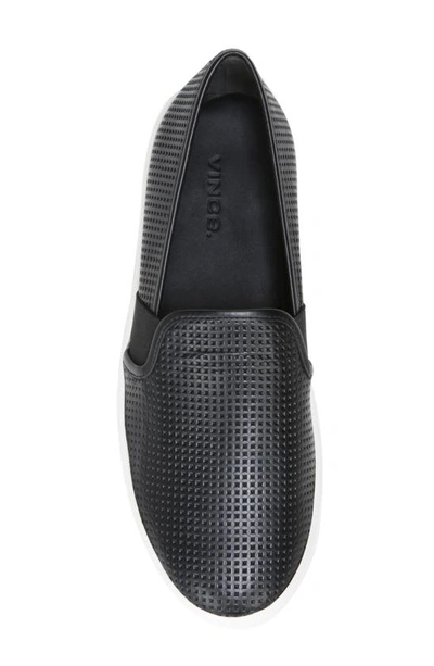 Shop Vince Blair Slip-on Sneaker In Black Perforated Leather