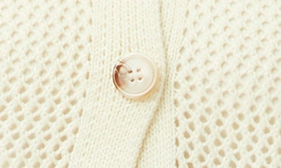 Shop By Design Jordan Open Knit Button-up Cardigan In Antique White