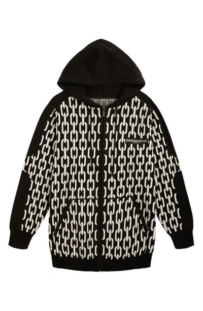 Shop Crooks & Castles Crooks And Castles Chain Group Zip-up Hoodie In Black