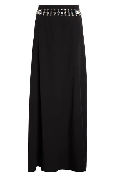 Shop Rabanne Cutout Waist Jersey Skirt In Black