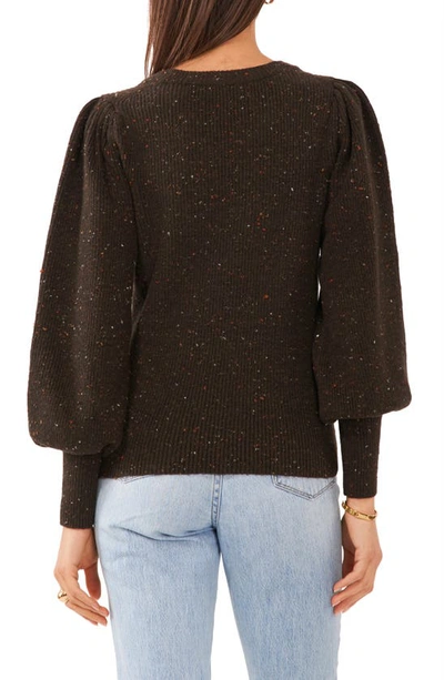 1.state Speckled Crewneck Sweater In Dark Olive Green