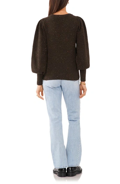 1.state Speckled Crewneck Sweater In Dark Olive Green