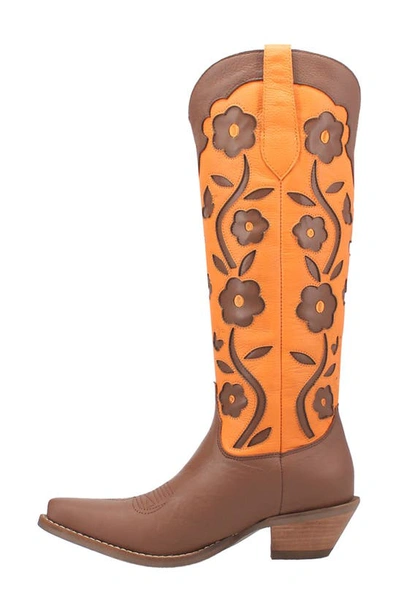 Shop Dingo Goodness Gracious Western Boot In Brown/ Orange