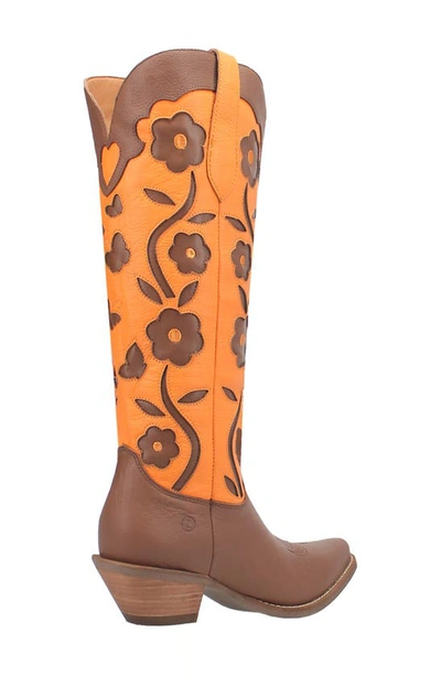 Shop Dingo Goodness Gracious Western Boot In Brown/ Orange
