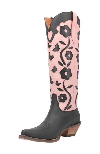 Shop Dingo Goodness Gracious Western Boot In Black/ Pink