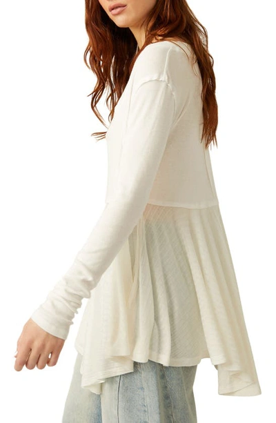 Shop Free People Clover Long Sleeve Babydoll Dress In Ivory