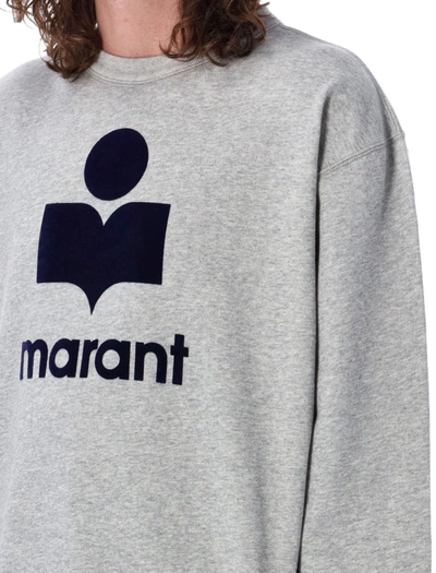 Shop Isabel Marant Mikoy Logo Sweatshirt In Grey Midnight