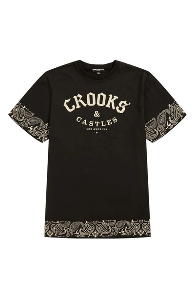 Shop Crooks & Castles Crooks And Castles Paisley Knives Embroidery T-shirt In Black