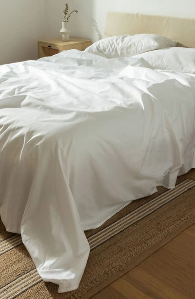 Sijo 400 Thread Count Organic Cotton Percale Sheet Set In Snow