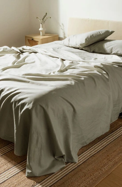 Shop Sijo 400 Thread Count Organic Cotton Percale Sheet Set In Dove